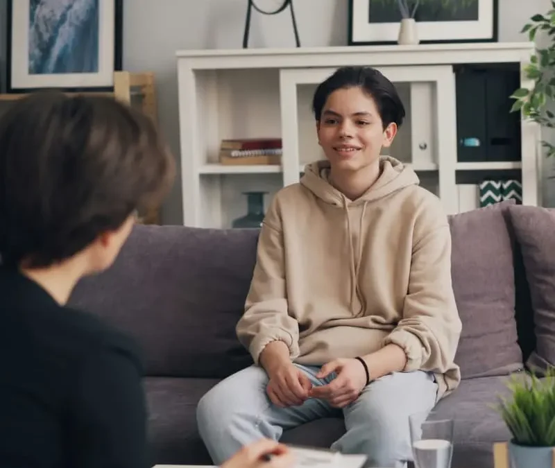 Young adult having a session with a psychiatrist